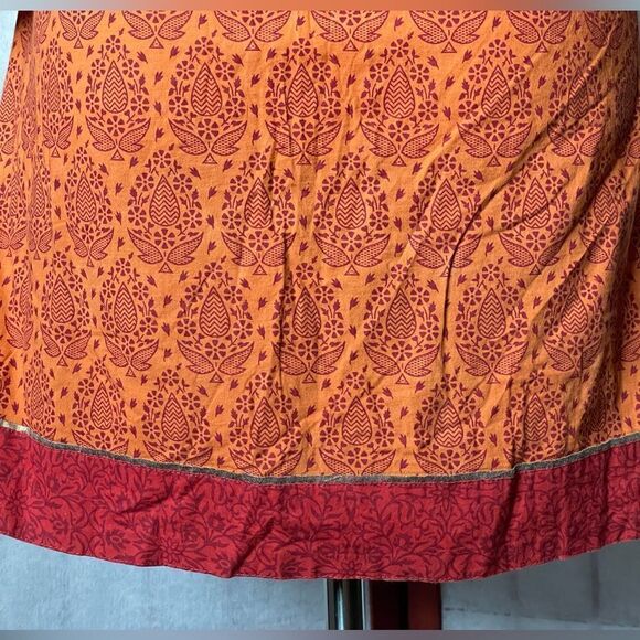 Westside Bohemian Long Orange Tunic w/ Red Designs & Sequins (Size: XS) - Picture 11 of 16